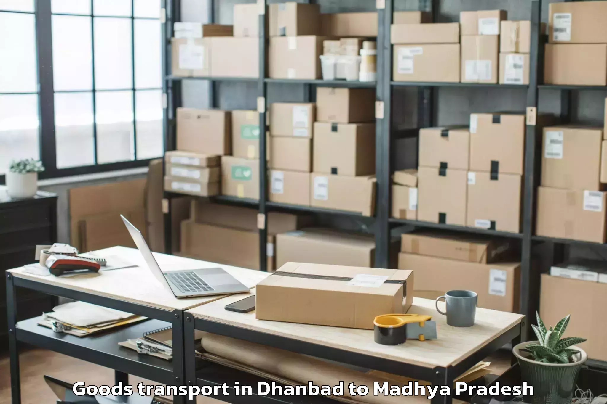 Easy Dhanbad to Gogapur Goods Transport Booking